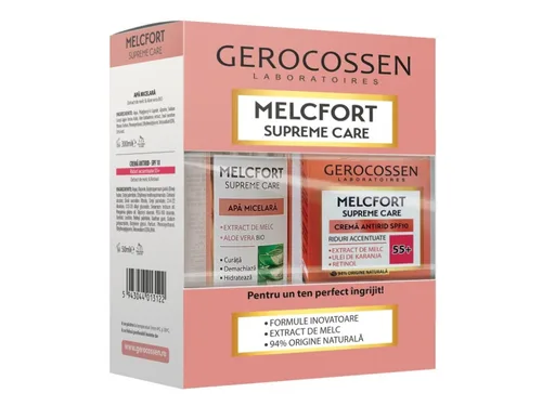 Gerocossen Set Melcfort Crema 55+ riduri accentuate + Apa micelara Cadou