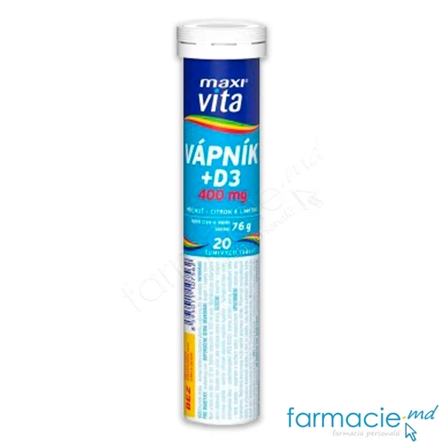 Calciu-D3 400mg + 200UI tab. eferv. N20 MaxiVita