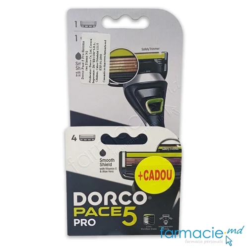 Dorco Pace 5 Pro Sistema ras 5 lame N1 + Dorco Pace 5 Pro Rezerva ras 5 lame N4 CADOU