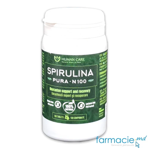 Spirulina 100% Pure Organic 400mg comp. N100 Human Care